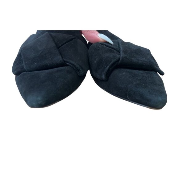 J.Crew faux‎ suede black bow mules Size 8 - Picture 2 of 6